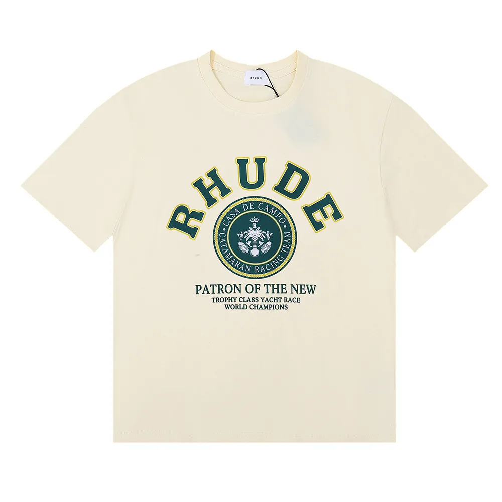 Rhude t-shirt été Designer T-shirt hommes t dessus de chemise luxe lettre impression chemise hommes femmes vêtements à manches courtes S-XXL lakah