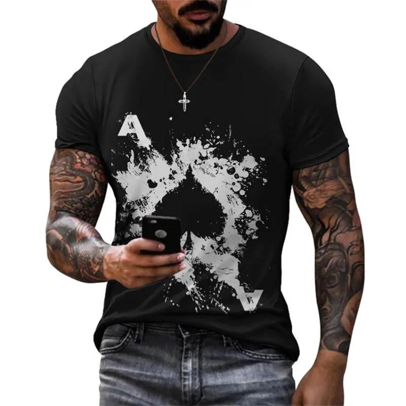 Heren t Shirts Fashion Shirt For Men 3D Print Oversized Top Tees Homme Hearts Poker A Style Streetwear Hip Hop Harajuku Persoonlijkheid Custom