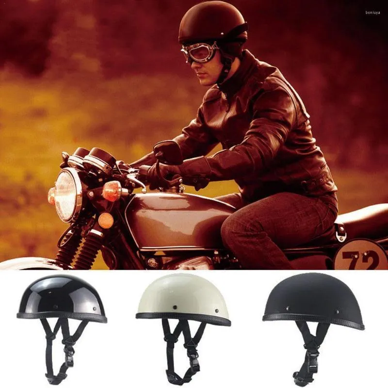Motorhelmen unisex retro helm open gezicht motocicleta capacete beanie halve dop skid scooter chopper 2023