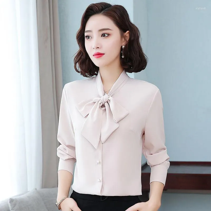 Elegante Camicia Da Scollo A V In Chiffon Con Dettaglio Con Arco In Stile Coreano Top Casual Da 16 11 DHgate
