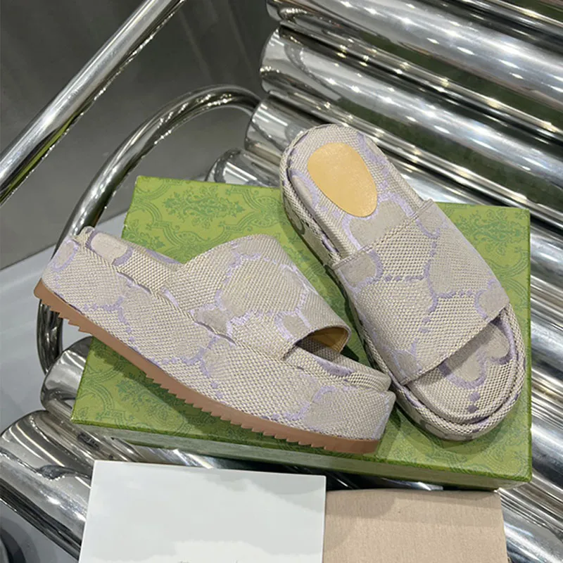 Tasarımcı Kadın Terlik Tuval Platform Konforlu Sandalet Mektup Kaplamaları Slayt Sandal tıknaz Moda Yüksekliği Artırıcı Terlikleri En Kaliteli Ayakkabı Tüm Renk