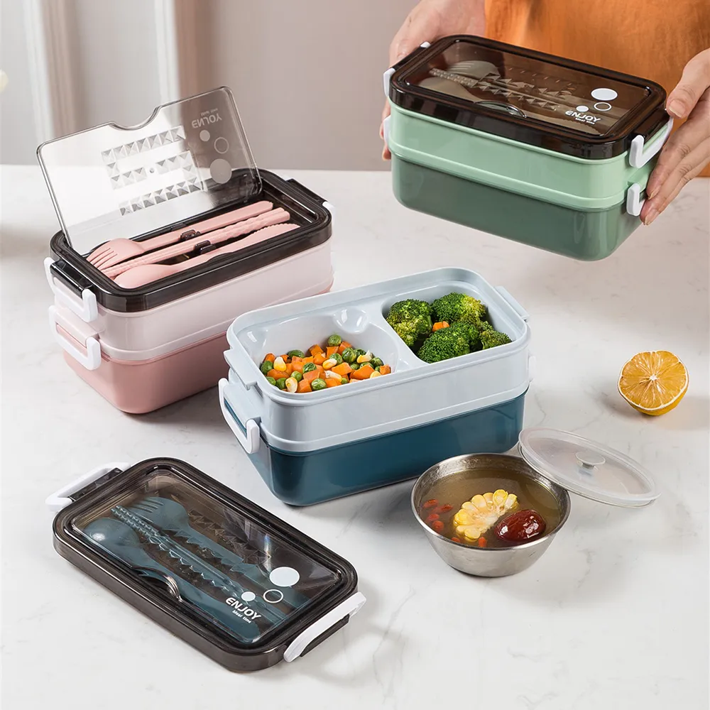 ベントボックス学生オフィスワーカー用のスープボウル付きTuuth Lunch Box Bento Food Container Storage Box 230515