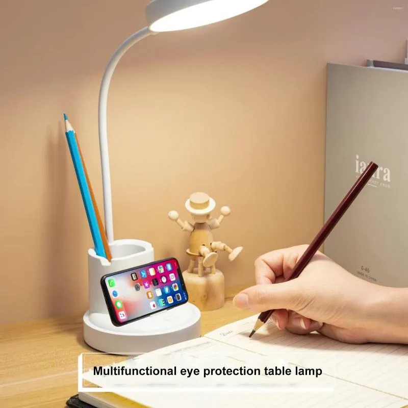 Table Lamps Dimmable LED Desk Lamp Natural Light Protecting Eyes With USB Charging Port Stepless Dimming (with Output)