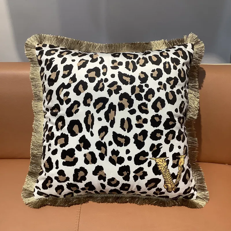Jonathan Adler Pillowscase Leopard Print Velvet Printed Plush Cushion Tassel European Square Jonathan Adler Pillowscase Sofa Leisure Waist Jonathan Adler Pillows Without Jonathan Adler Pillows Core Fr...