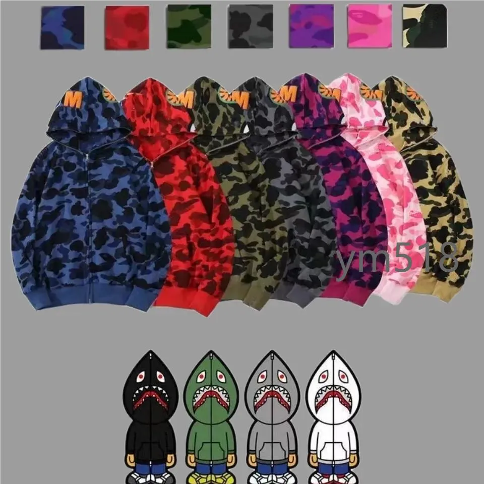 Designer Mens femmes pull à capuche modèle populaire Sportwear Camouflage zip up hoodies Hoodie Men Bathing Ape Hoody 100% coton Fashion Designer Clothing M-3XL