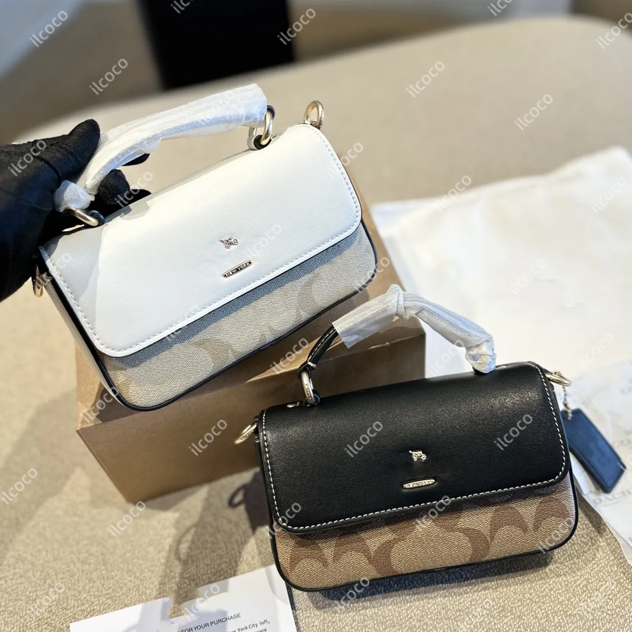 Hot Totes Cobag Mini Josie Small Square Bag Leather Designer