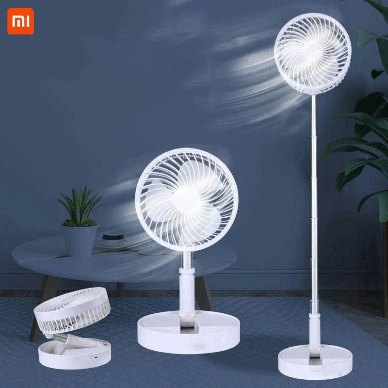 Fans Xiaomi Portable Fan USB Rechargeable Folding Telescopic Floor Standing Fan Mini Fans for Home Outdoor Camping Air Conditioner