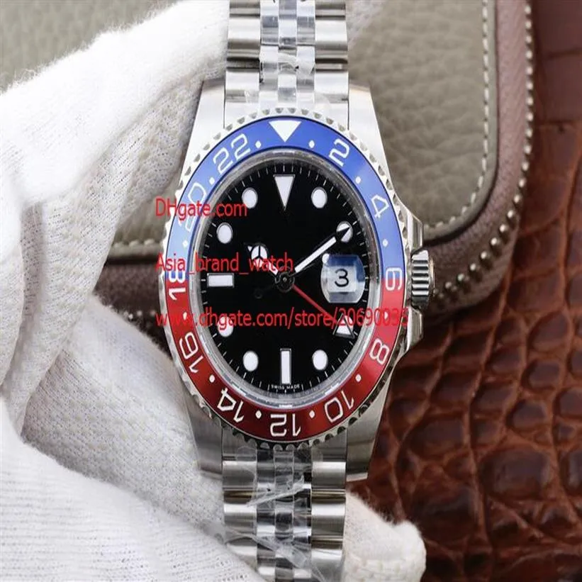 Высококачественные часы 40 мм GMT 126710 BLRO 126710BLRO PEPSI RED BLUE BEZEL ASIA 2813 Движение Automatic Mens Watch Watc251G