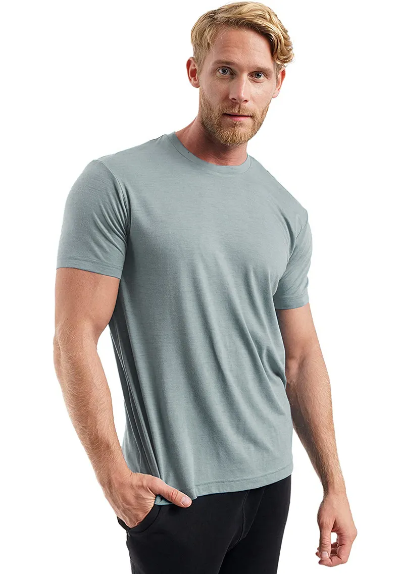 T-shirts pour hommes T-shirt en laine mérinos pour hommes T-shirt en laine de base pour hommes 100% laine mérinos haut 200g mèche respirante anti-odeur rapide taille S-XXL 230515