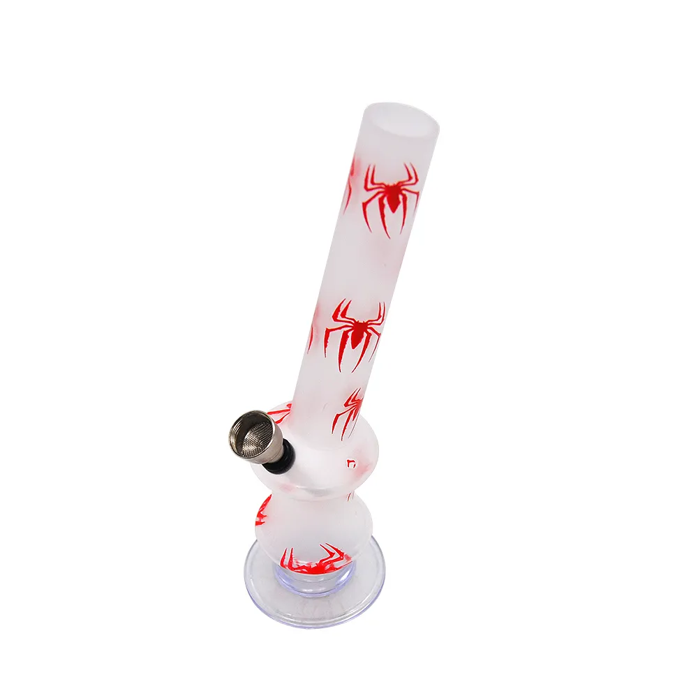 192 mm Fumar Acrílico Bong con 15 MM Tazón de metal Patrón de araña Molinillo Base Mezcla Fumar Pipas de agua Tabaco Cachimba Bongs Accesorio para fumar Venta al por mayor