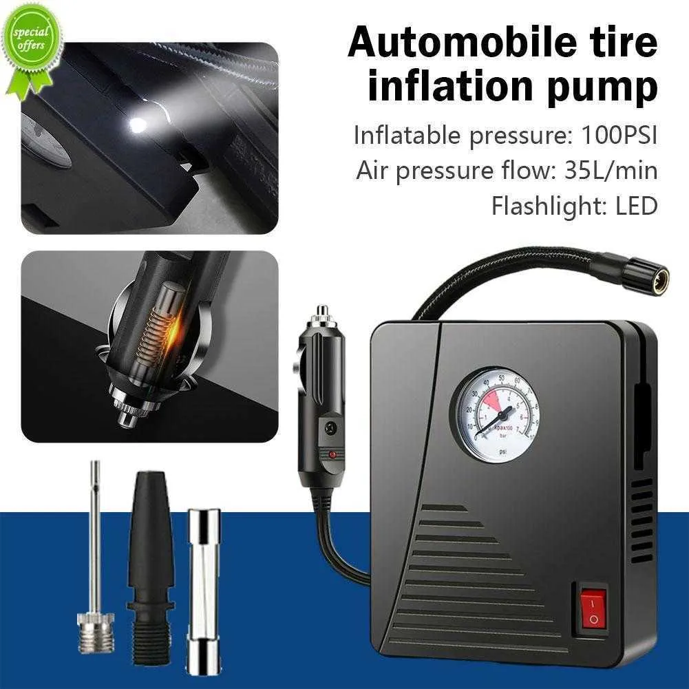 Nieuwe 96 w Auto Elektrische Luchtpomp Mini Tire Inflator 12 v 100psi 35l/min Draagbare Luchtcompressor voor Auto Motorfietsen Fiets Bal