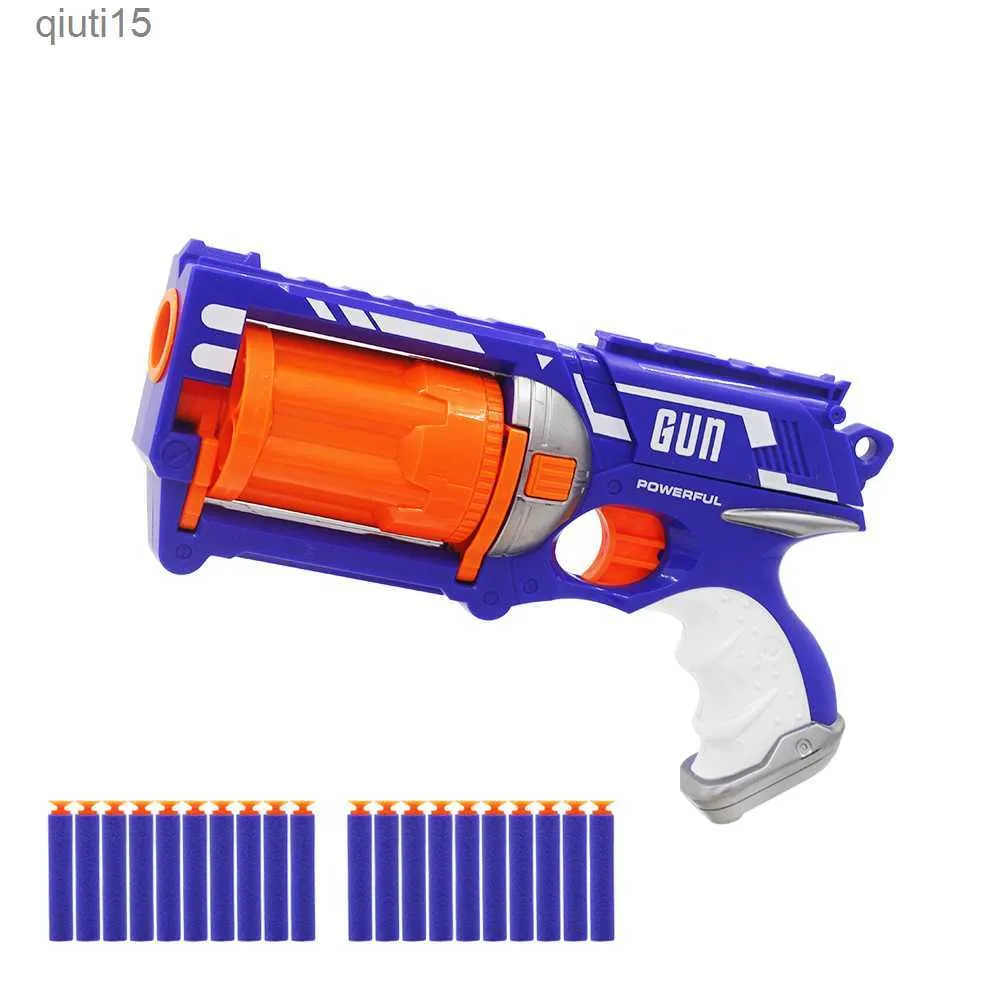 Zabawki Gun Nowe przybycie Rewolwer Manual Soft Bullet Gun Suit for Nerf Bullets Toy Pistol Gun Bluster Toys for Children T230515