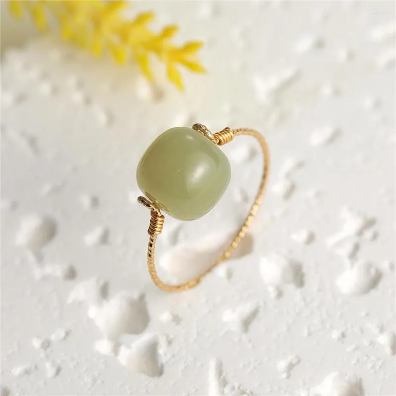 Bröllopsringar Anslow Fashion Trendy Creative Design Simple Handmade Diy Natural Stone Women's Girls Bride Jewelry Christmas