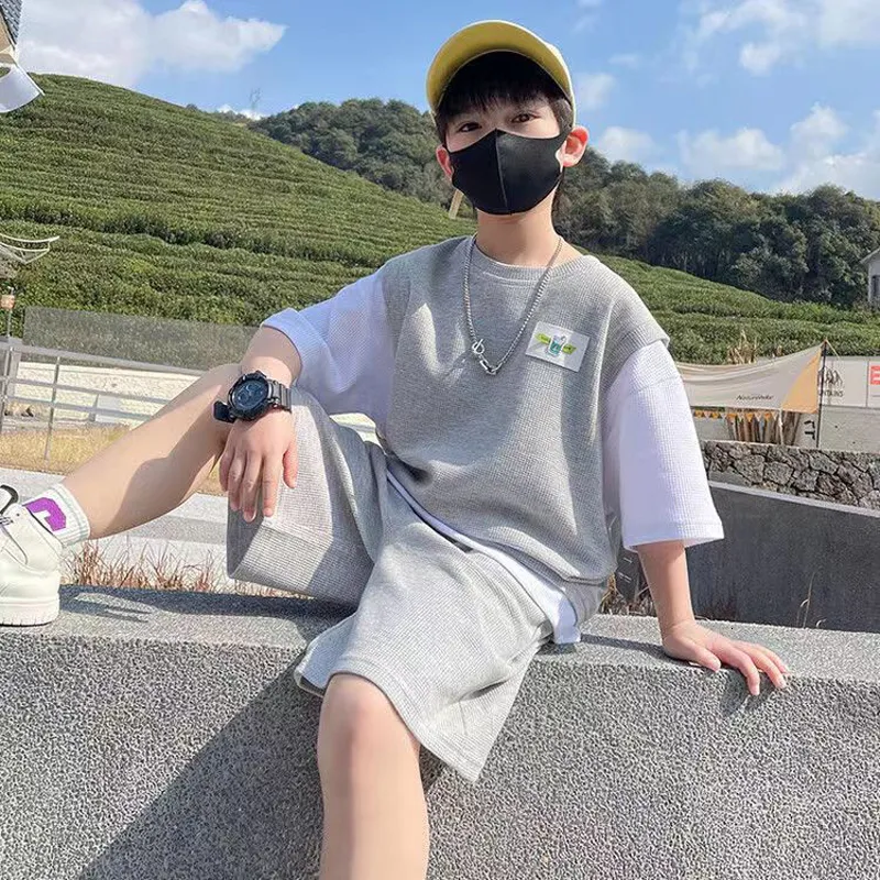 Boys Summer Short Sleeve Pajama Set Short Sleeve T Shirt And Shorts Sports Casual Outfit For Teenage Boys From Dang08 12.08 DHgate.Com