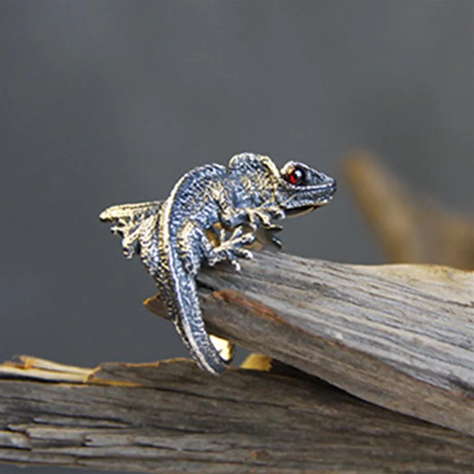 Verstelbare hagedis ring cabrite gekko kameleon anole sieraden maat cadeau idee schip202j