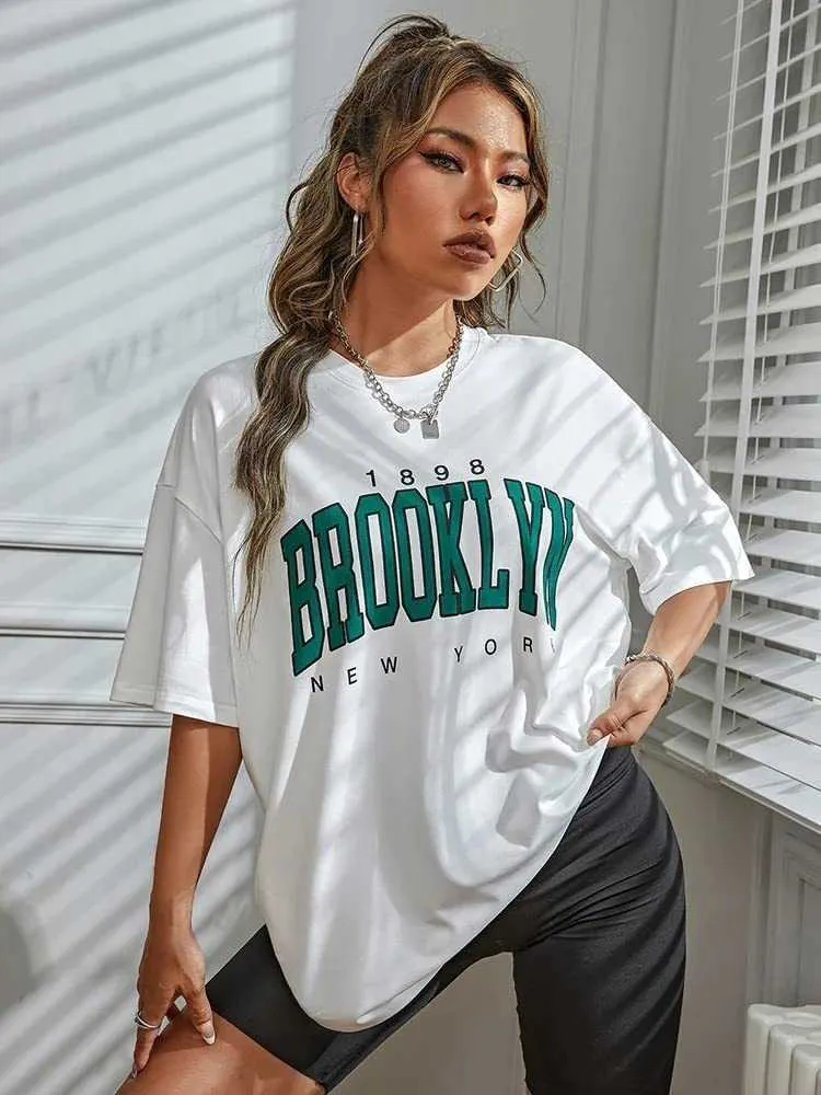 Camiseta De Mujer Camiseta Harajuku De Mujer 1898 Brooklyn New