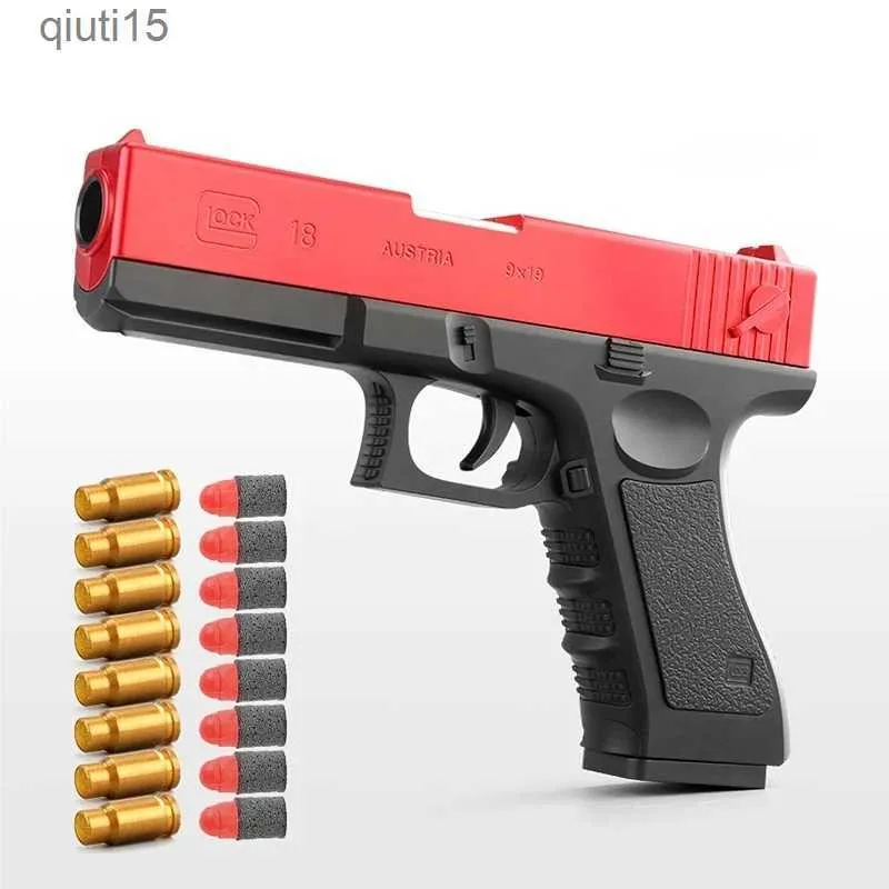 M1911 Kids Toy Gun Manual Airsoft Dart Blaster Pistol with Silencer and Shell Ejection Feature Safe Soft Bullet T230515