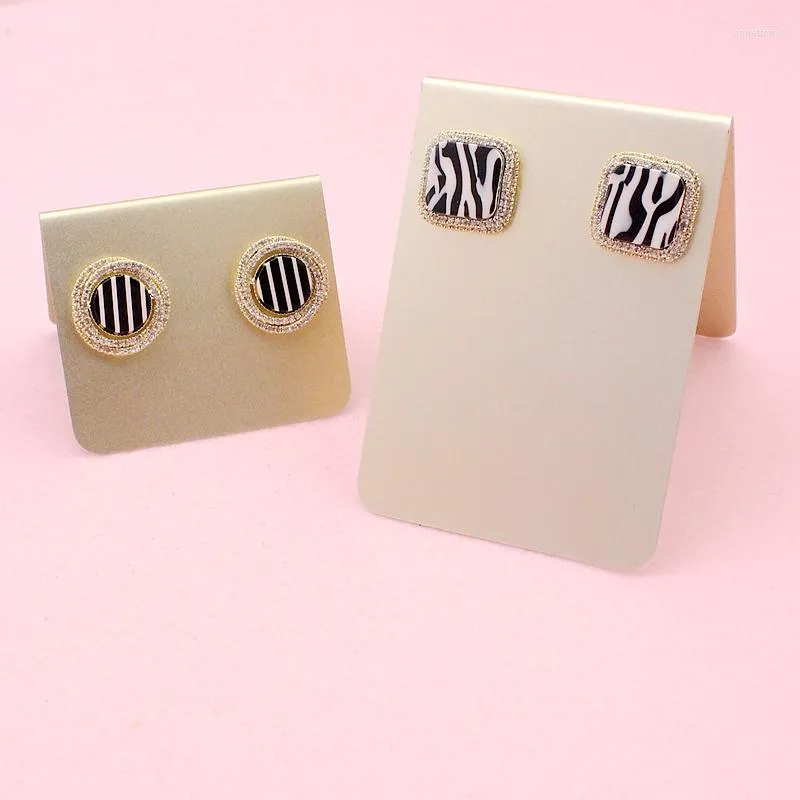 Dangle Earrings High Quality Micro Set Zircon Stud For Women In Striped Acrylic Plate Square Round Lovely Lady's Suit