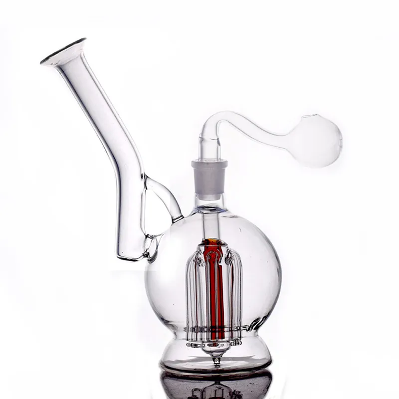 Factory Direct Glass Oil Bong Bong 6 Arm Percolator Tubos de fumantes portáteis Borgões Bongas de água com tubo de queimador de óleo masculino de 14 mm Aceite personalização personalizada