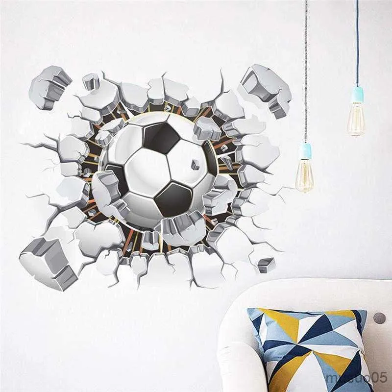 Adesivos para crianças de brinquedos de brinquedos quebrados de futebol de futebol para crianças quarto decoração de decoração esportiva de futebol de futebol de mural de murais decalque de decalque