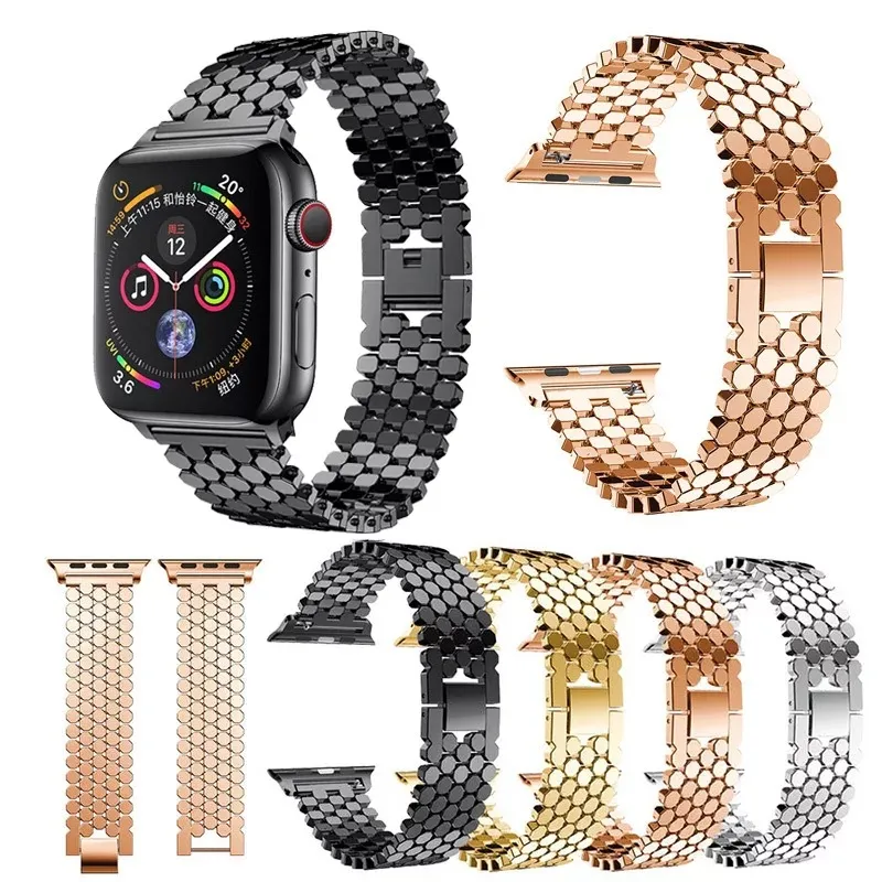 Pulseira milanesa pulseira correia correia para Apple watch Ultra 49mm Série de bandas 8 7 6 SE 5 41mm 45mm 44mm 42mm 42mm de aço de aço de aço de luxo tira de meta