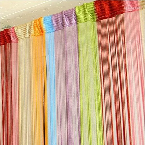 Cortina 1 2m 7 cores cordas para a janela da porta Fringe Painel Divisher Drape Strip Tassel Cretans