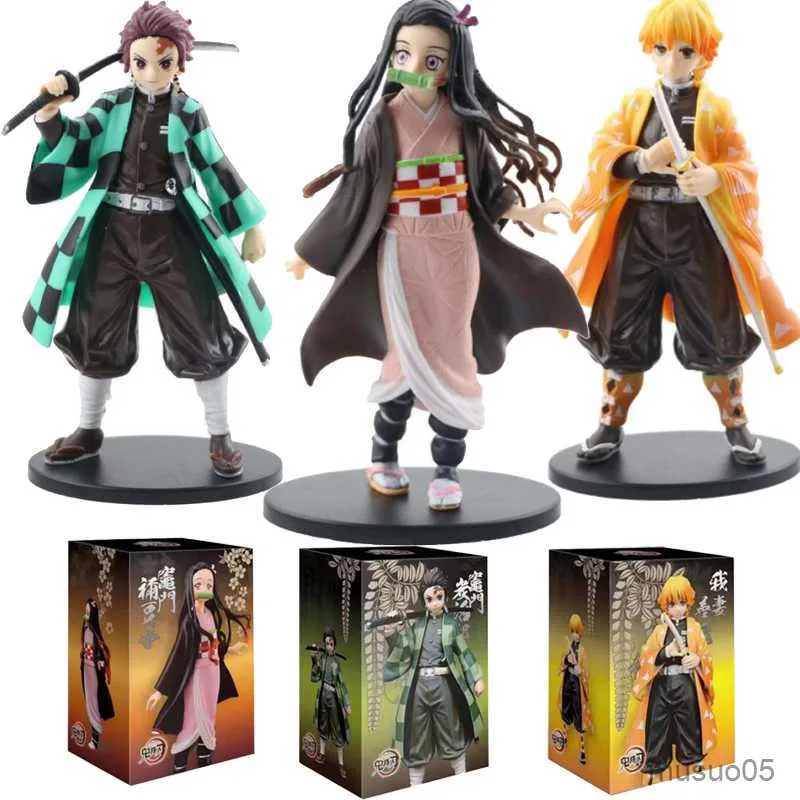 Actie speelgoedfiguren Anime Demon Slayer Figuur Kamado Tanjirou Nezuko Actiecijfers PVC Model Toys Zenitsu Figurine Kimetsu No Figura Doll