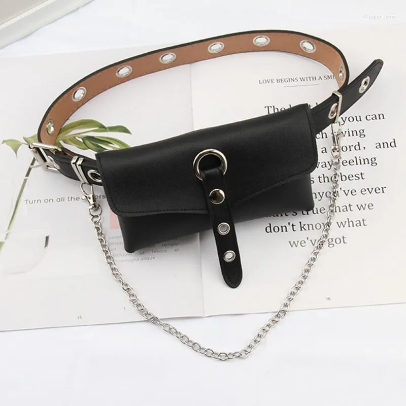 Belts Pu Leather Waist Bag Belt Women Crossbody Bags With Chain Mobile Phone Purse Clutch