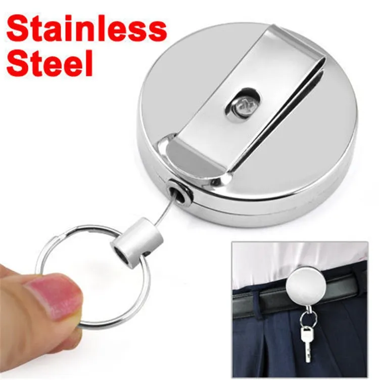 Nickel Metal Retractable Pull Chain Reel With 300X Magnification