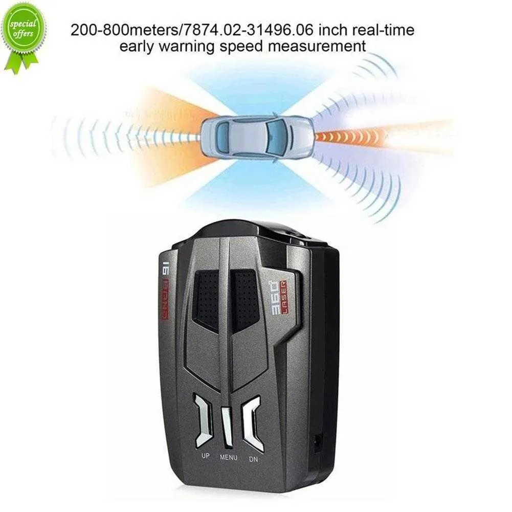 Bil Automotive Radar Laser och GPS Speed ​​Camera Red Light Camera Detector Mobile Laser Detection Fordon Voice Alert Varning för CA