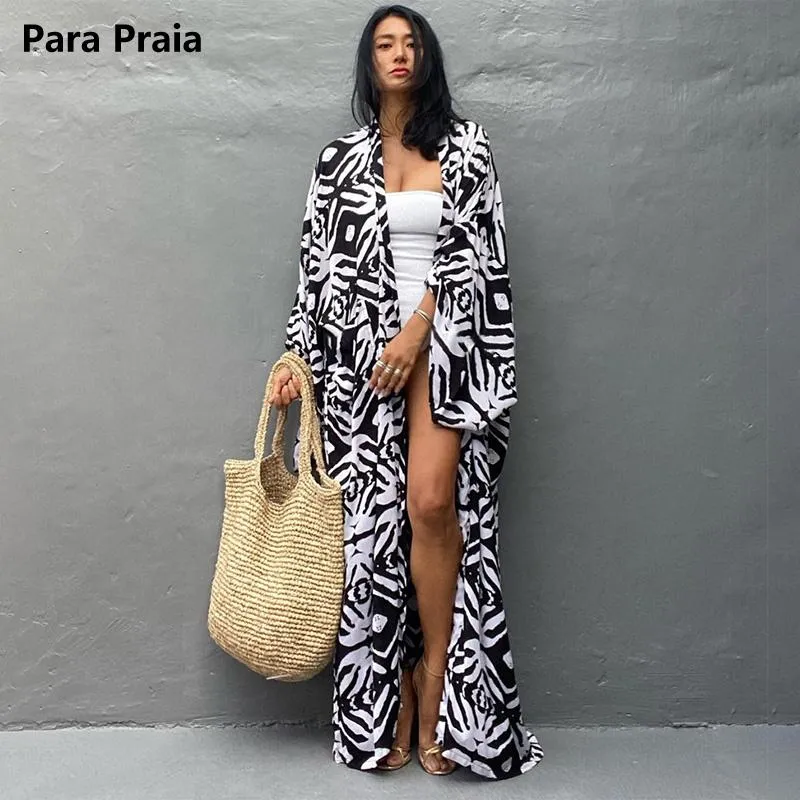 Maillots de bain Para Praia Bat Shirt Bikini Cover Ups Beachwear Kimono Robe de plage Maxi Robe longue Sarong femmes lâche Cardigan maillot de bain couvre