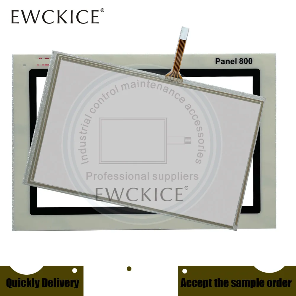 Painel 800 PP874 Peças de substituição PLC HMI Touchscreen Industrial e filme de etiqueta frontal