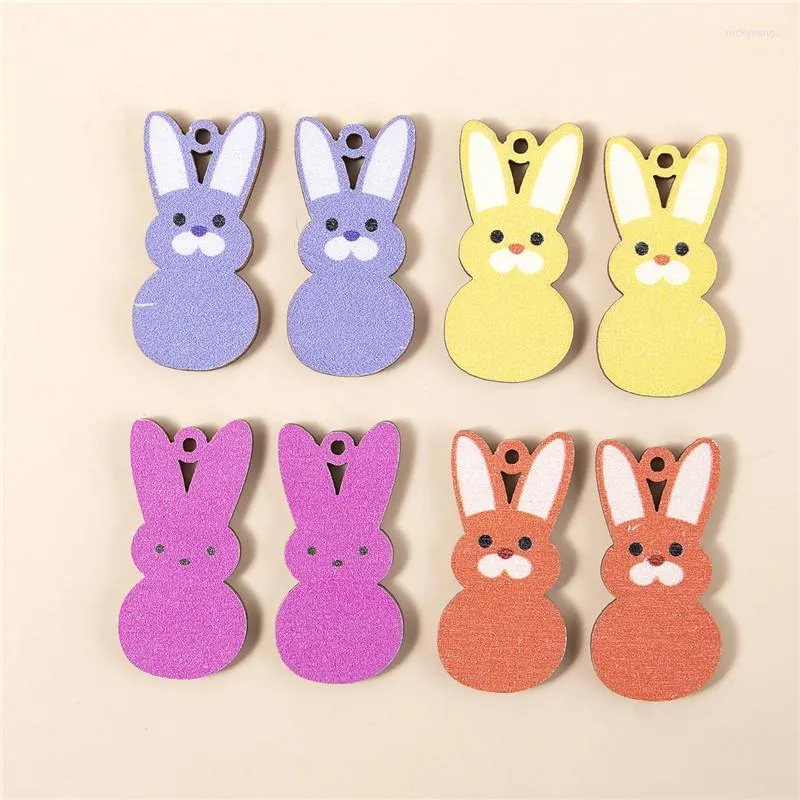 Charms 6pcs/8pcs Cartoon Gift Tag Wood Pingente Birthday Party for Girls Kids DIY Decoration Festival Supplies