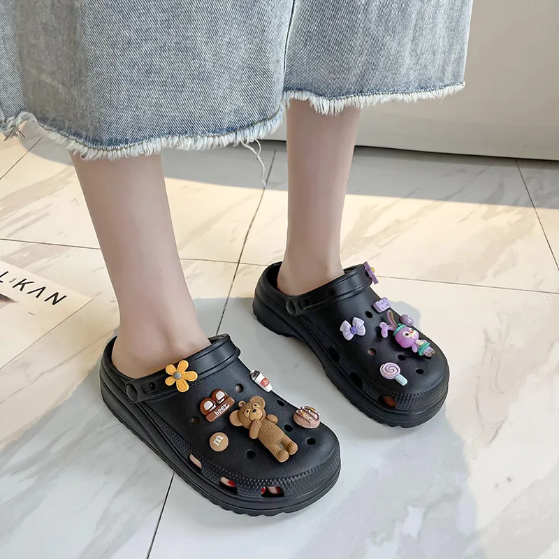 Womens Sports Sandals Cartoon Online Celebrity Hole Sjuksköterska Platform Icke-halk Casual Baotou Slippers HA2217-7-03