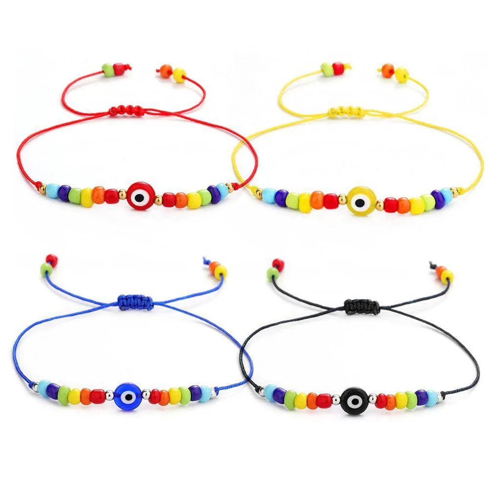 Charm Armbänder Türkische Evil Eye Armband für Frauen Mode Perlen 2021 Böhmische Regenbogen Perlen Schmuck Seil Schnur Glückstropfen Lieferung Dhbgy