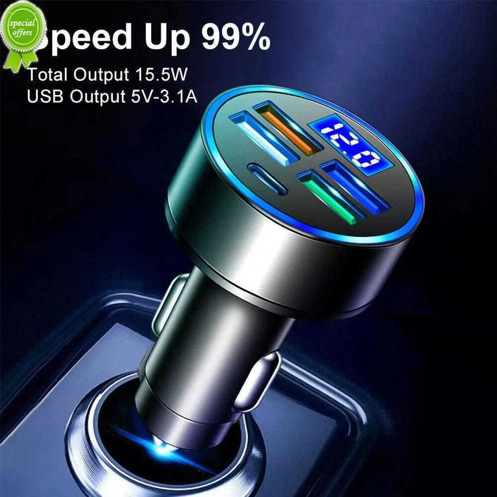 Car 200W QC3.0 PD Car Charger 5A Fast Charing 2 Port 12-24V Cigarette Socket Lighter Car USBC Charger For IPhone Power Adapter