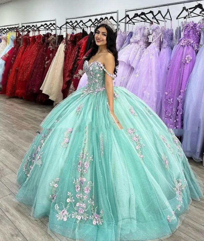 Princess Mint Green Plus Size Quinceanera Dresses 2023 Off