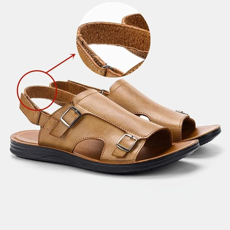 Sandały letnie buty plażowe klasyczne męskie skórzane swobodne retro lekkie wygodne wygodne sznurki
