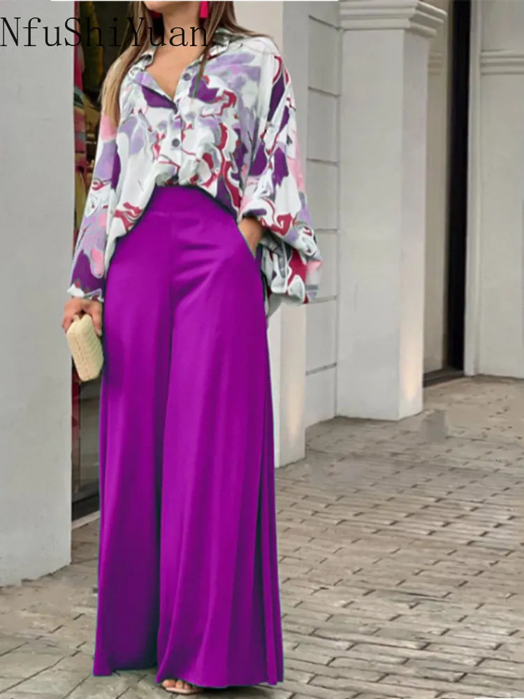 Conjunto Mujer Top Hombros Descubiertos Y Pantalón Wide Leg - Estampado Floral, Poliéster, Tallas S A 2XL, Estilo Bohemio