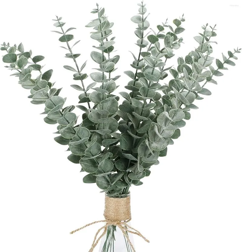 Kwiaty dekoracyjne 2pcs Eucalyptus łodyg