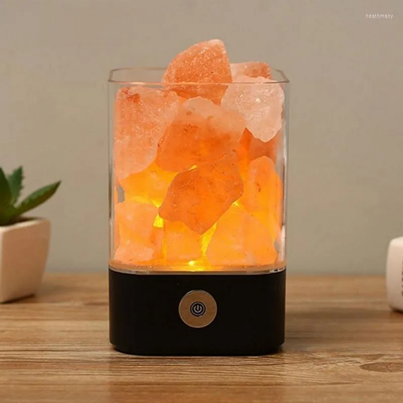 Night Lights Himalayan Salt Lamp Crystal Lava Led USB Kids For Home Decor Stone Table Lamps Bedroom Bedside Lighting Fixtures