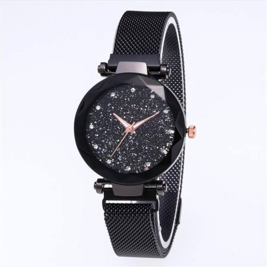 Factory hele diamant sterrenhemel sky mooie kwarts dames kijken ladies kijken naar fahsion vrouw casual polshorloges vol black192d