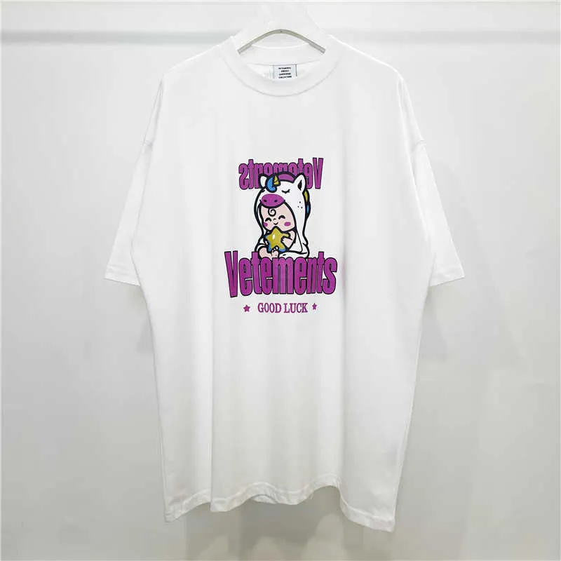 Merkheren T-shirts Hoogwaardige sticker Women Outized 280G Combed Cotton Tees Shirt B 4557