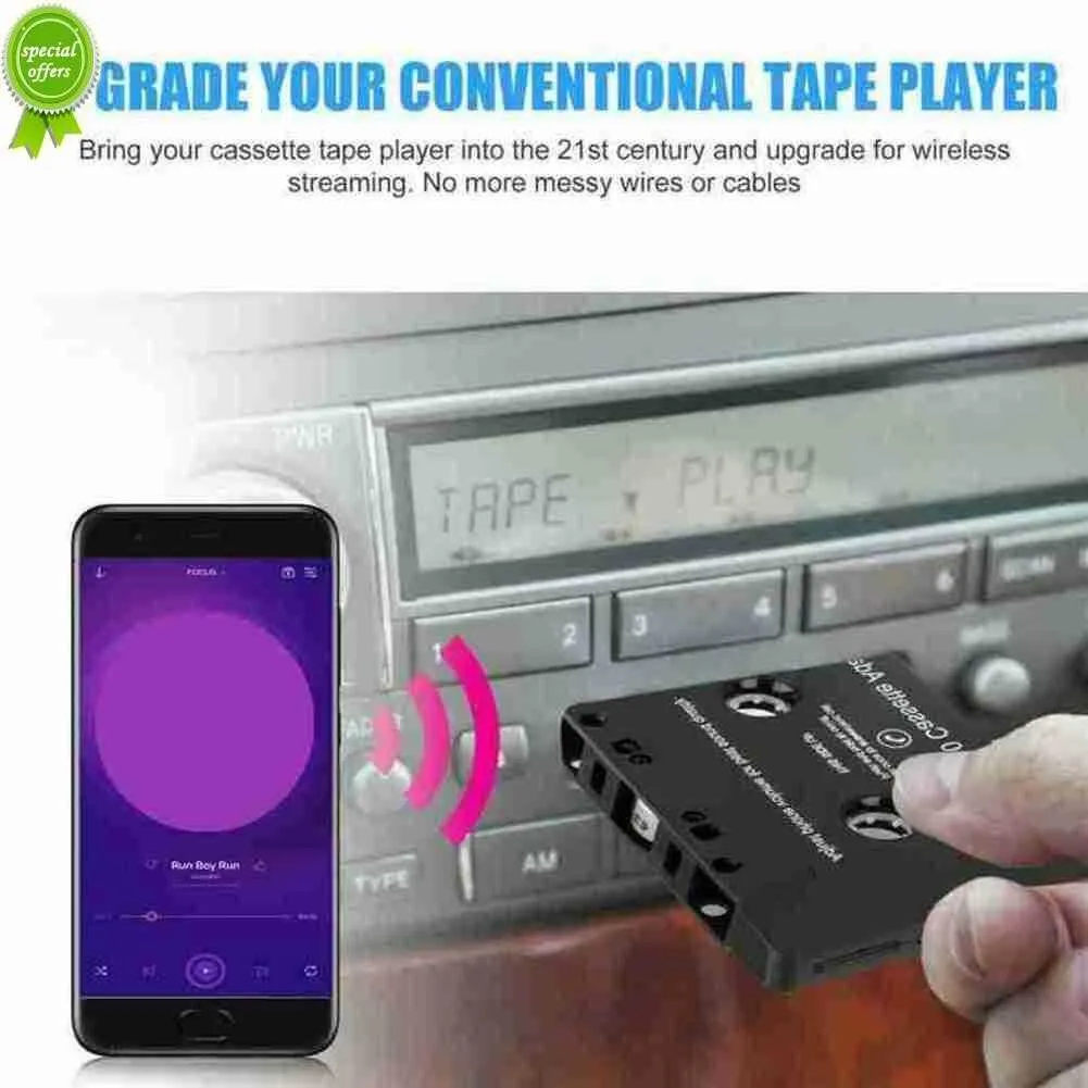 Car Cassette Adapter MP3 Bluetooth-compatible 5.0 Hand-Free Phone