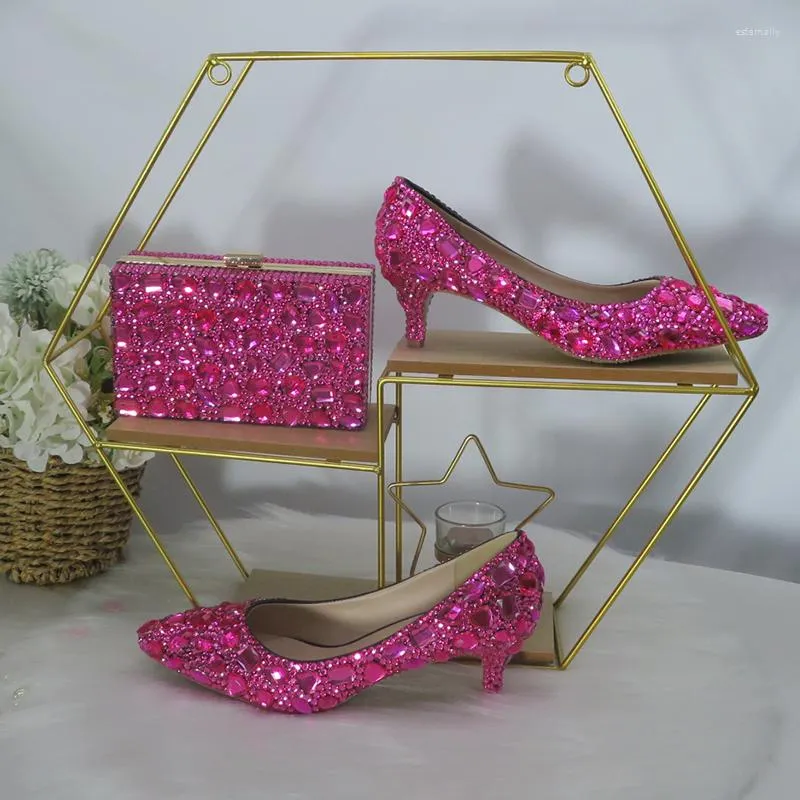 Fuschia pink shoes and matching bag hot sale