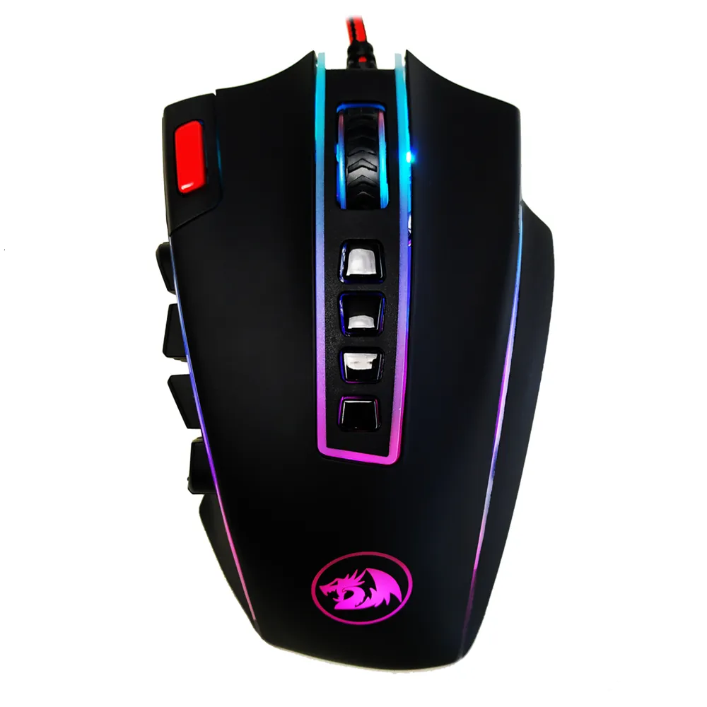 Mouse Gaming Redragon M990 Cablato, 32000 DPI, 23 Pulsanti Programmabili, 16 Tasti Laterali, RGB, Base In Alluminio E Pesi Regolabili