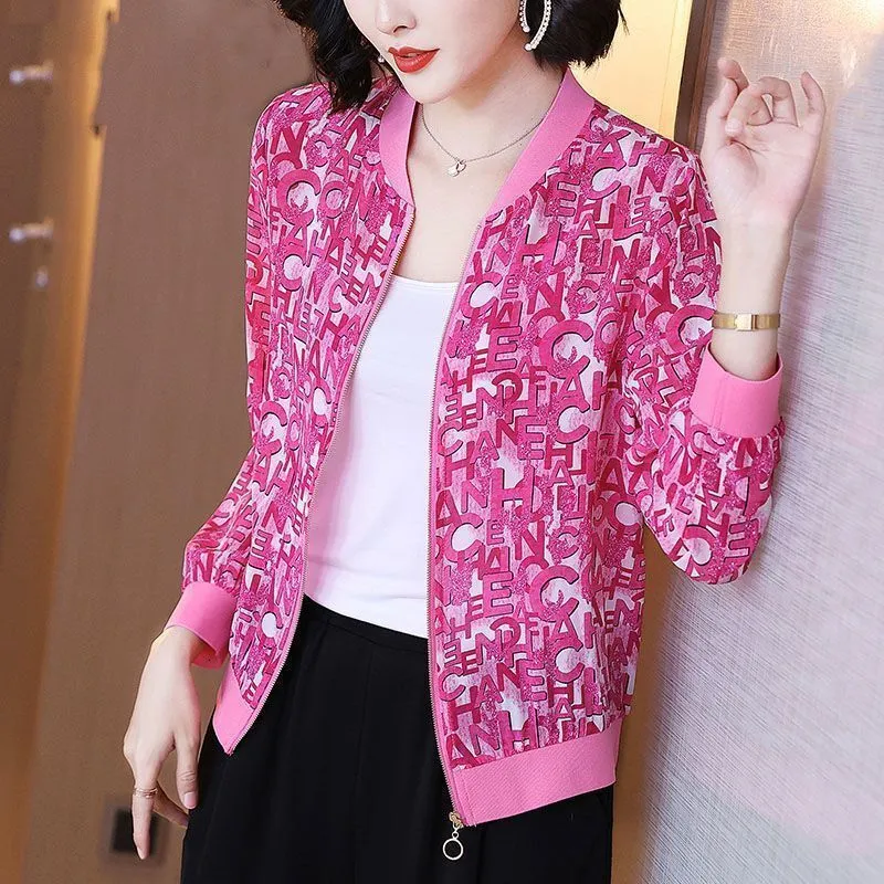 Pink Mesh Hooded Womens Casual Short Sequin Bomber Jacket Sunscreen See Through Zipper Closure Hollow Out A132 230515 From Kong003 10.09 DHgate.Com