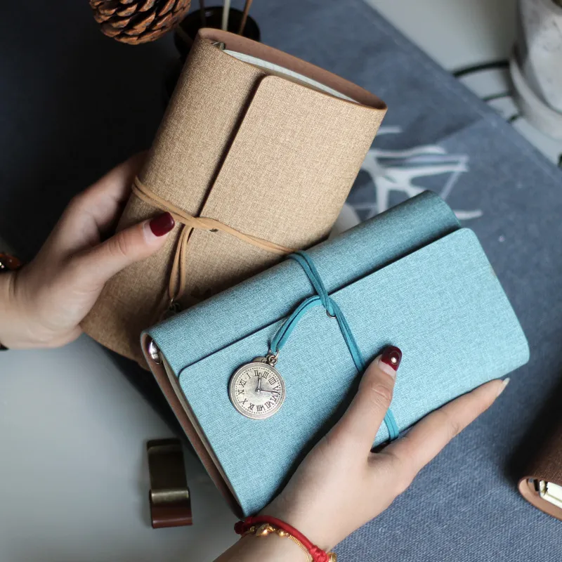 Anteckningar A6 Loose-Leaf Retro Style Strap Creative Hand Account Book Diary Hand Account Leather Notepad Small Notebook 230515