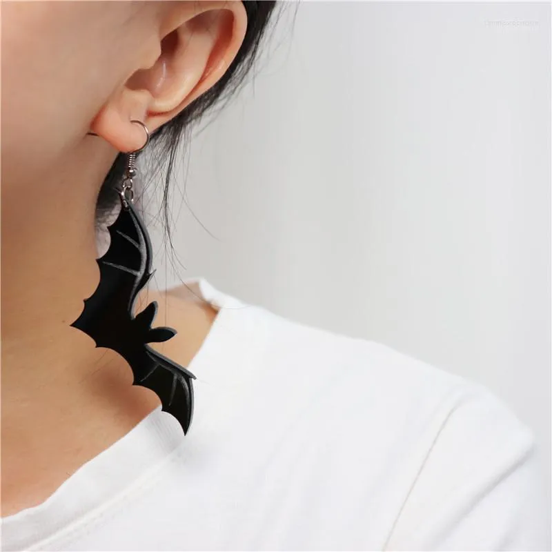 Dangle Earrings & Chandelier KUGUYS 2023 Sept. Halloween Dark Jewellry Drop For Women Black Bats Earring Girls Trendy Jewellry1