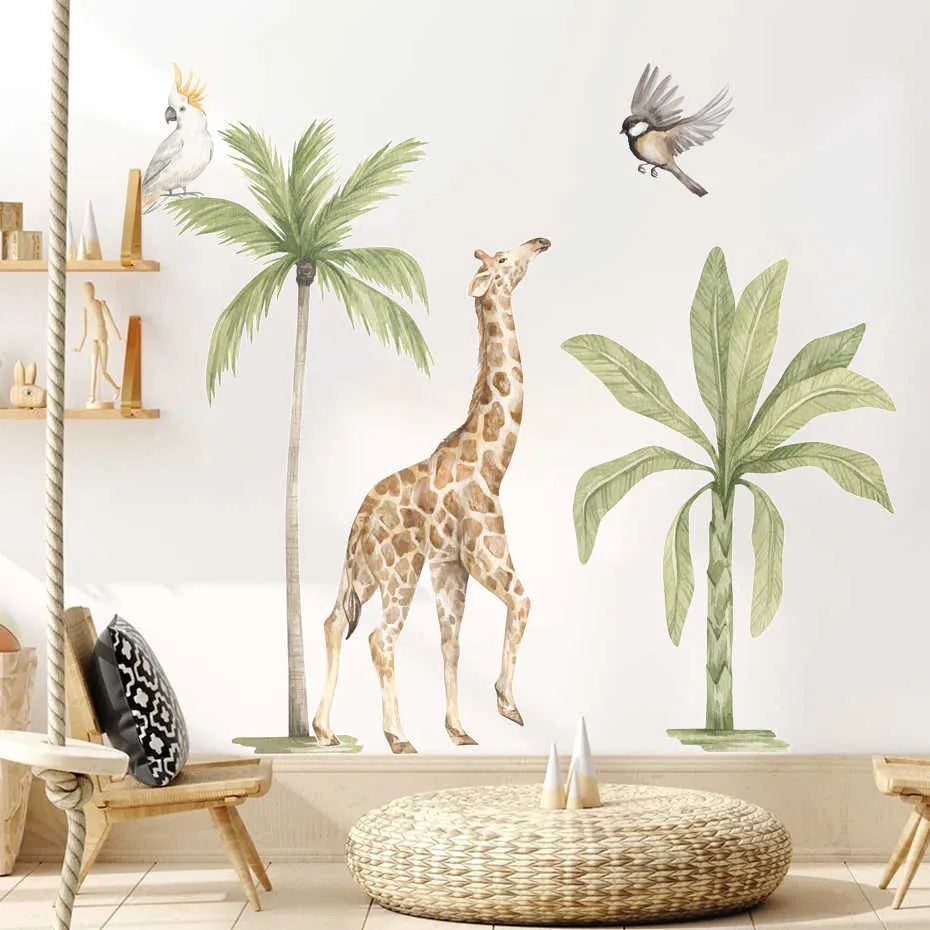 Kids Toy Stickers Large African Lion Giraffe Wild Animals Tropical Tree  Watercolor PVC Wall Decals for Nursery and Kids Room from Dhgate Kids Toy  Stickers - price 11.16, image size:930x930